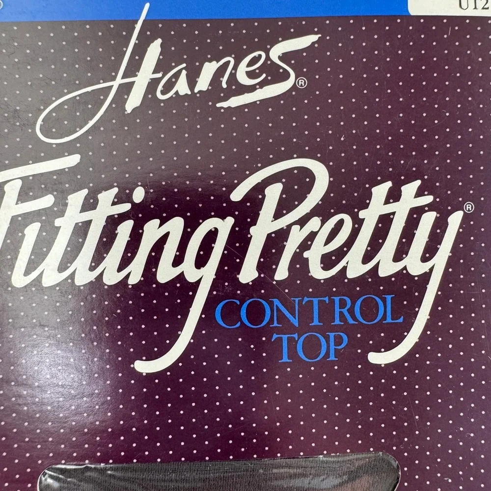 Hanes Fitting Pretty Control Top Pantyhose Barely Black Sandalfoot Size 1X